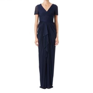 Adrianna Papell Pin Tucked and Draped Gown